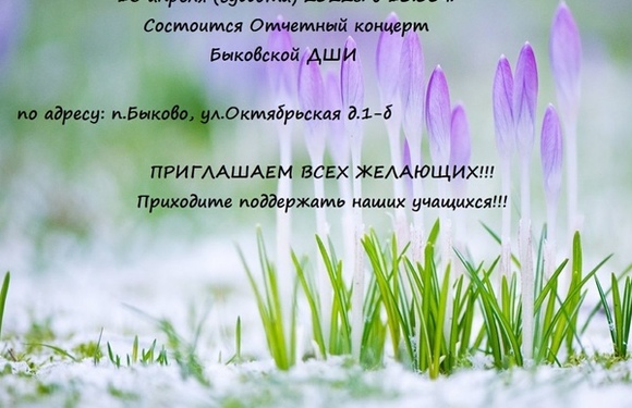 Состоится Отчетный концерт Быковской ДШИ 16 апреля
